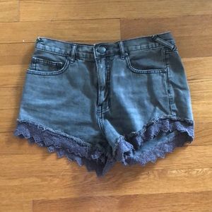 Free people gray jean shorts